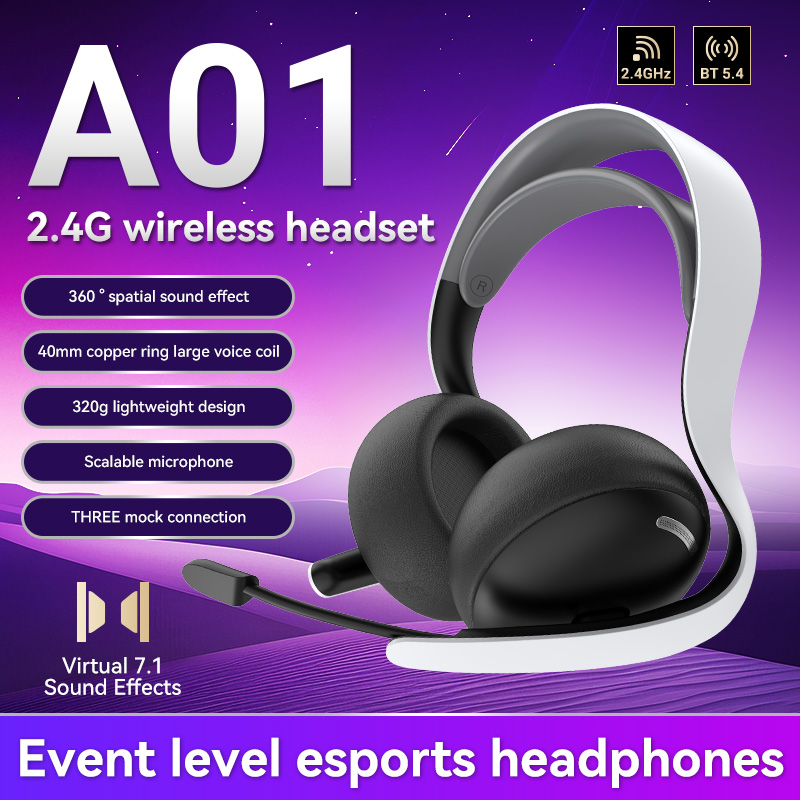 Esports Gaming Phone - 2.4G 무선/유선/BT A01 게이밍 헤드셋 (PS5/PS4/PC용)