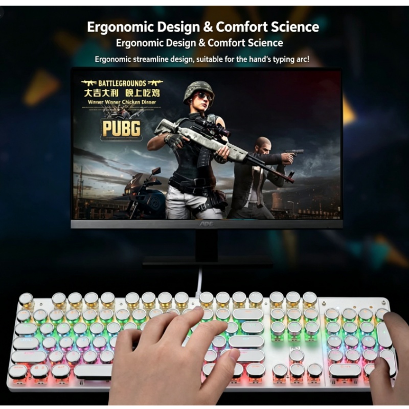 HJK920 스팀펑크 기계식 유선 키보드 게이밍 e스포 - Esports And Gaming Lounge 리뷰 및 가격