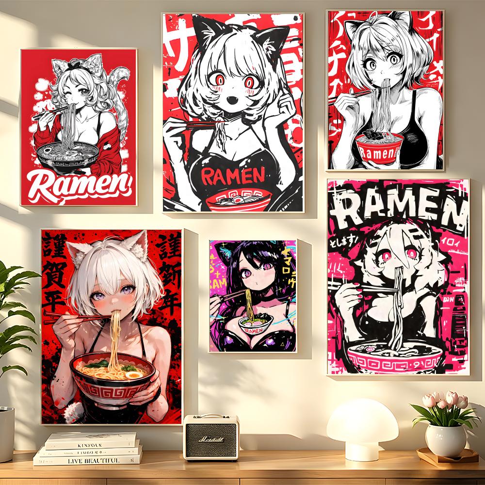 애니메이션 고양이 소녀 그림 캔버스 포스터 아트, 주름 - Esports And Gaming Lounge 리뷰 및 가격