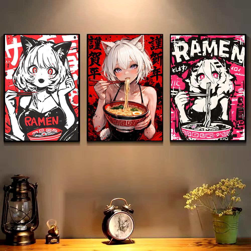 애니메이션 고양이 소녀 그림 캔버스 포스터 아트, 주름 - Esports And Gaming Lounge 리뷰 및 가격