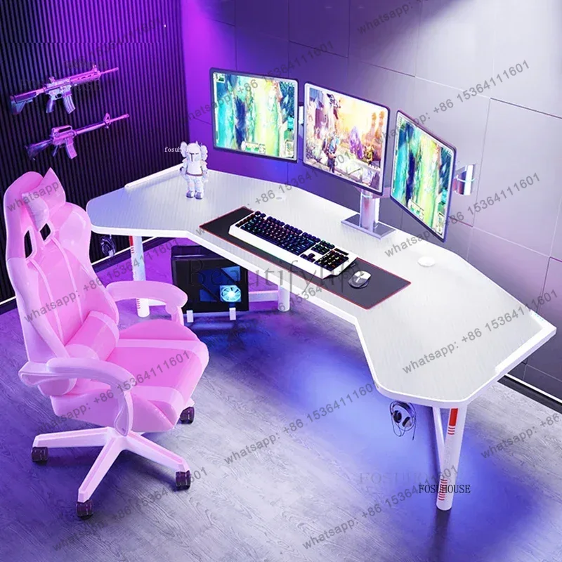 흰색 컴퓨터 책상 사무용 가구 데스크탑 컴퓨터 책상 고 - Esports Gaming Furniture 리뷰 및 가격