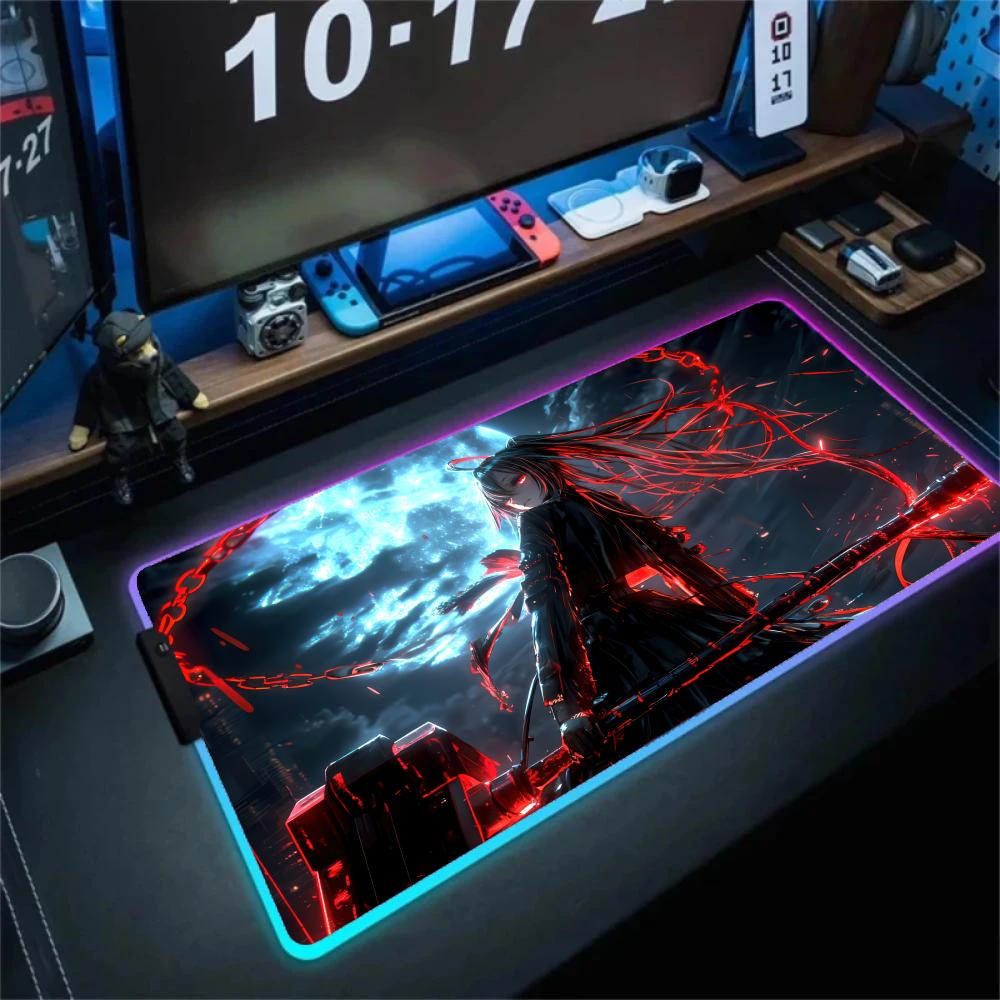 일본 사무라이 소녀 마우스 패드 LED 라이트 마우스  - Esports Gamers 리뷰 및 가격